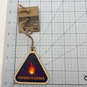 Metal and Wood Co‎ Ornament Travel Swood Pennsylvania PA Camp Fire